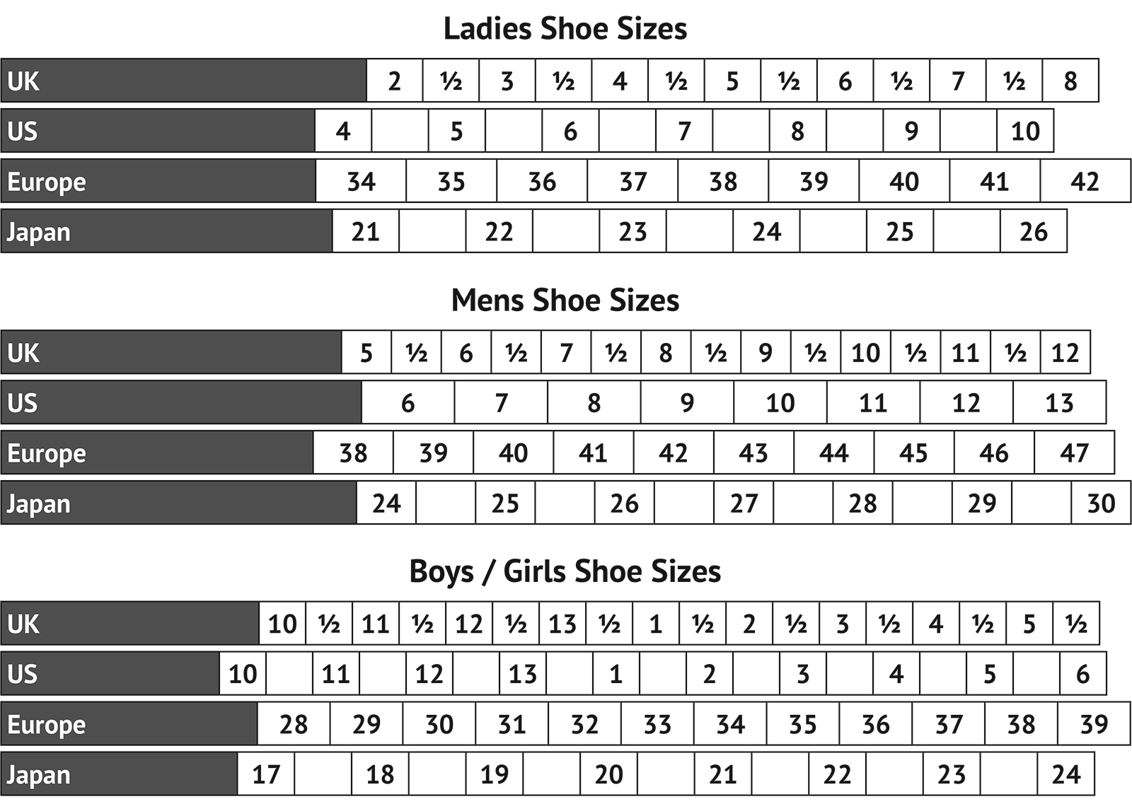 international dance shoes size chart
